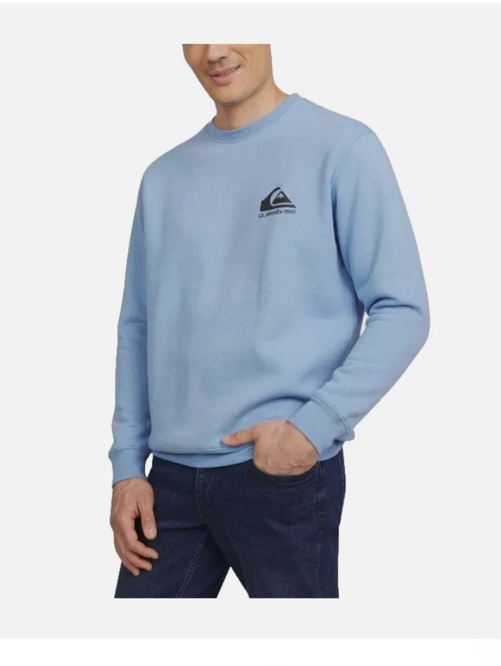 EUC Quiksilver Light Blue Men’s Crewneck Sweatshirt